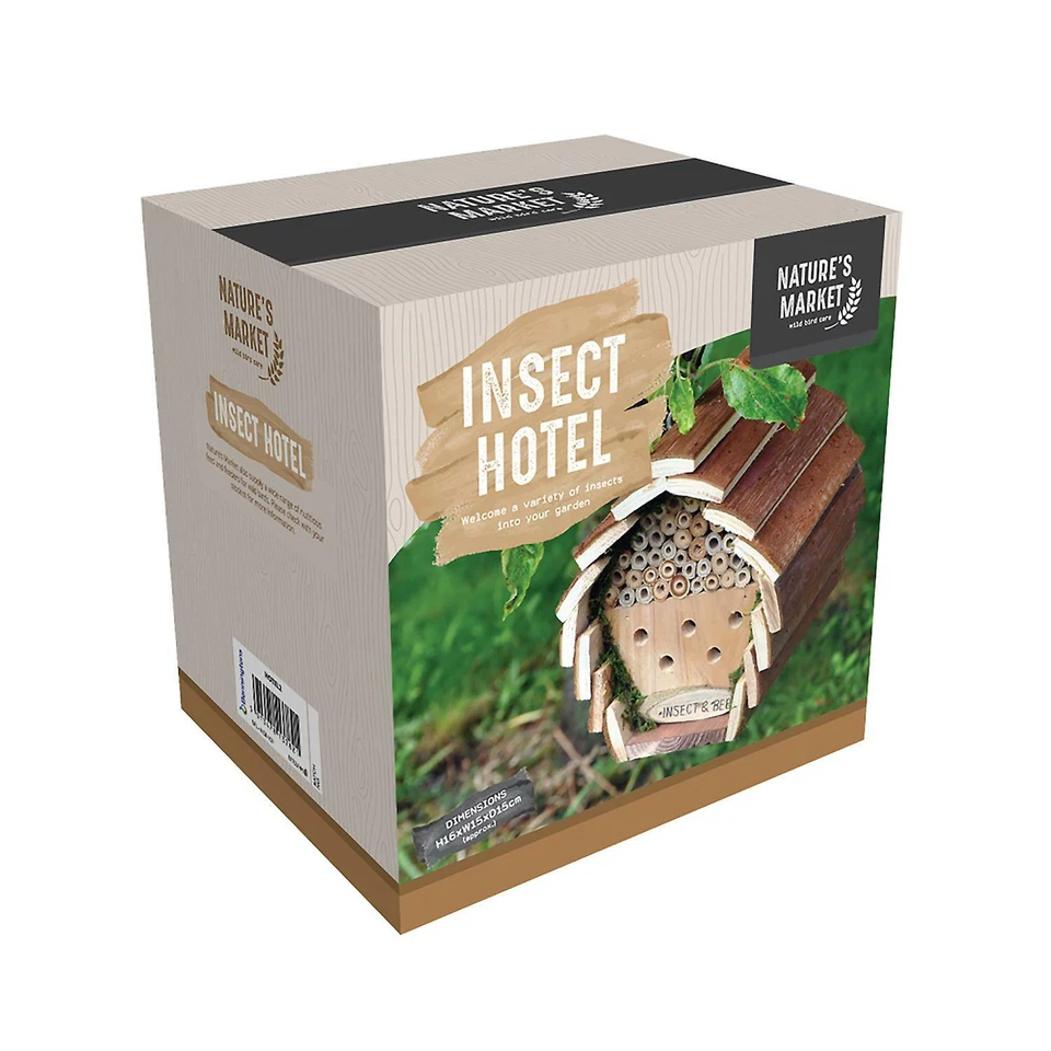 Hanging Wooden Insect & Bee Hotel Shelter Garden Nest Box