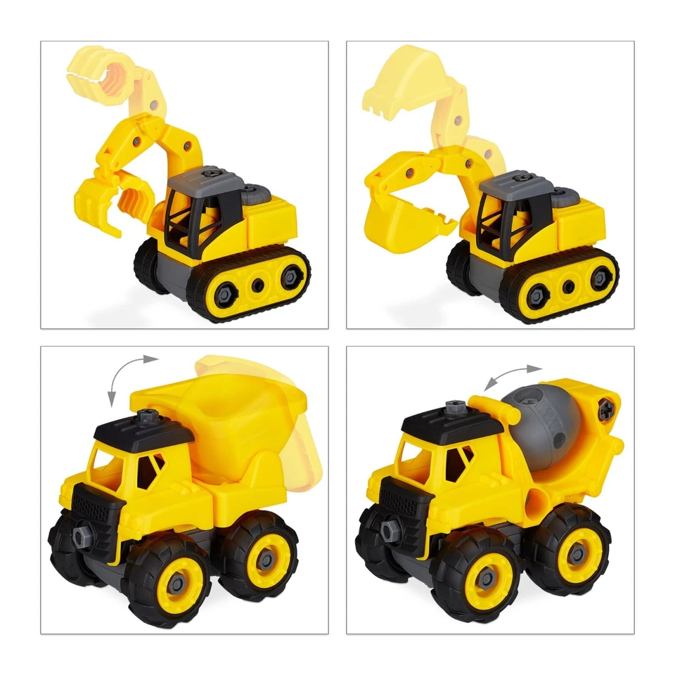 Take Apart Toy Truck Digger Excavator Building Vehicle DIY Construction Set UK