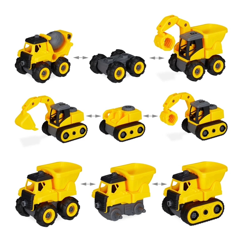 Take Apart Toy Truck Digger Excavator Building Vehicle DIY Construction Set UK