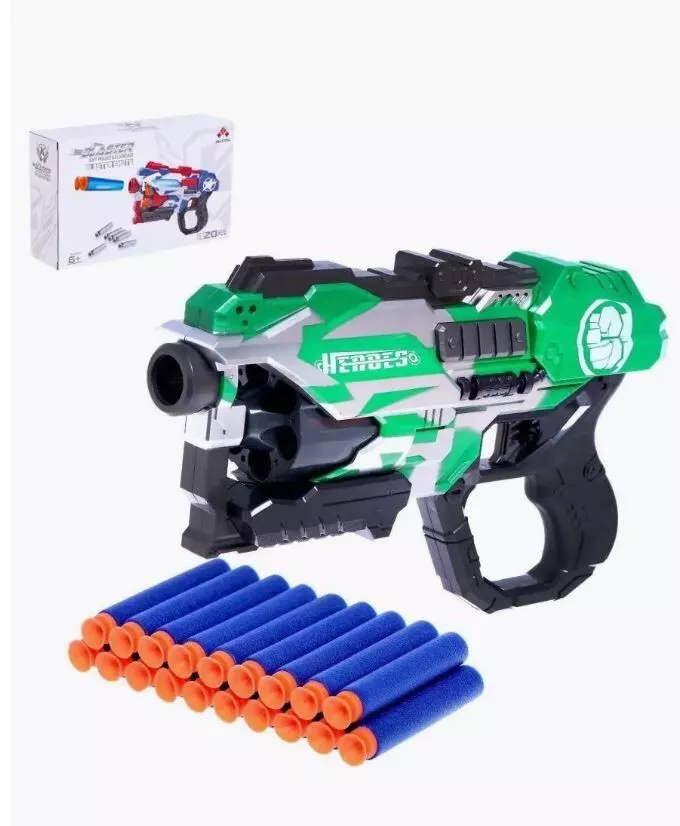 Hulk Soft Dart Bullet Blaster Nerf Gun 20 Bullets Target Kids Toy Superheroes