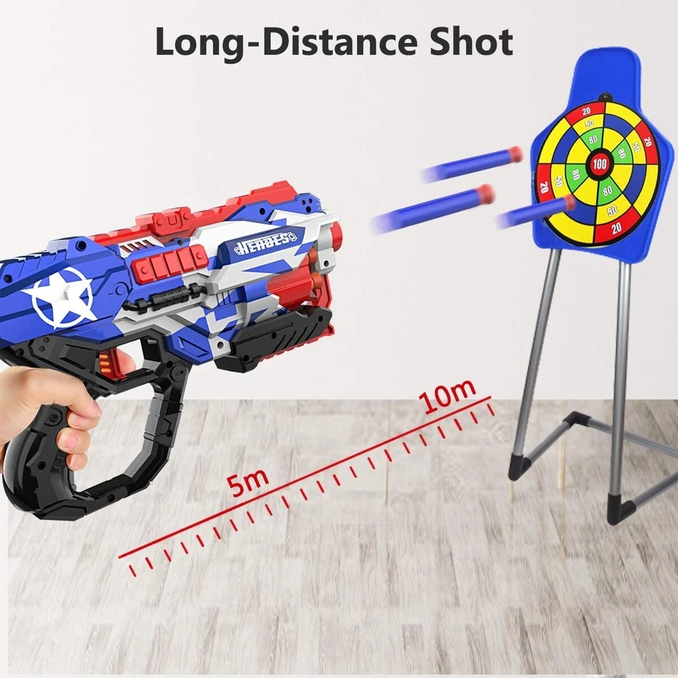 Captain America Soft Dart Bullet Blaster Nerf Gun 20 Bullets Target Kids Toy