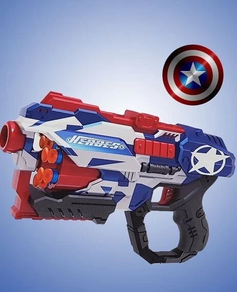 Captain America Soft Dart Bullet Blaster Nerf Gun 20 Bullets Target Kids Toy
