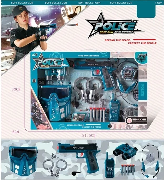 Police Mission SWAT Role Playset Soft Gun Mask Kids Gift Set 17 Durable pieces