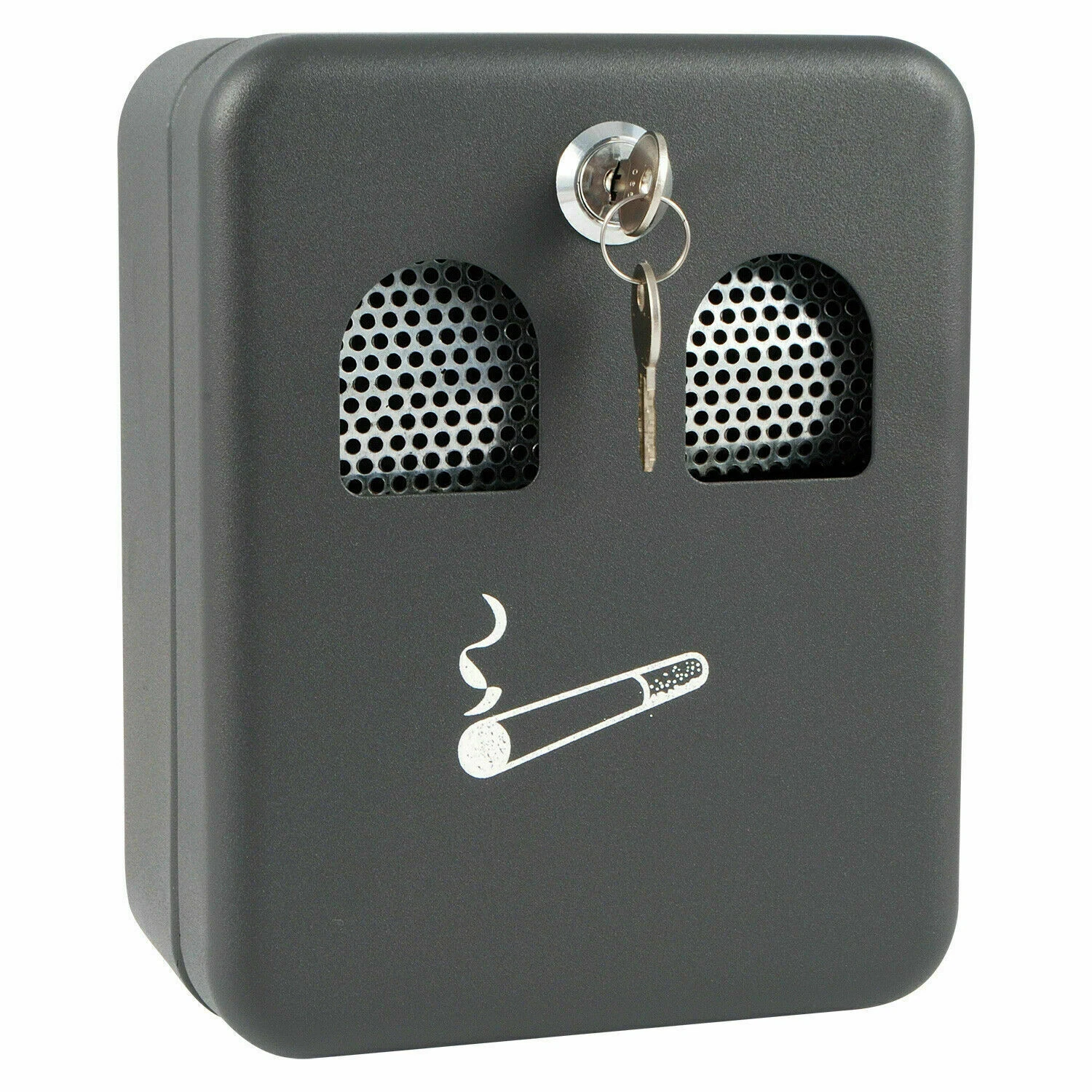 Wall Mounted Metal Ashtray with Lock – Outdoor Lockable Ash Bin