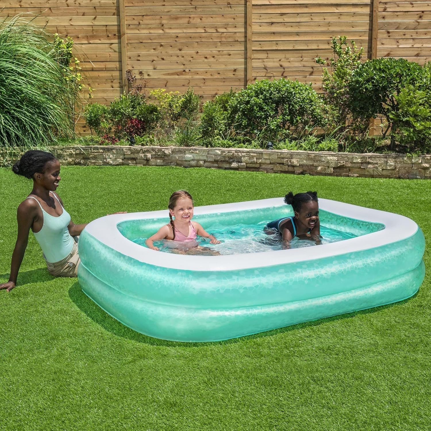 Bestway Inflatable Rectangular Paddling Pool  2.01m x 1.50m x 51cm