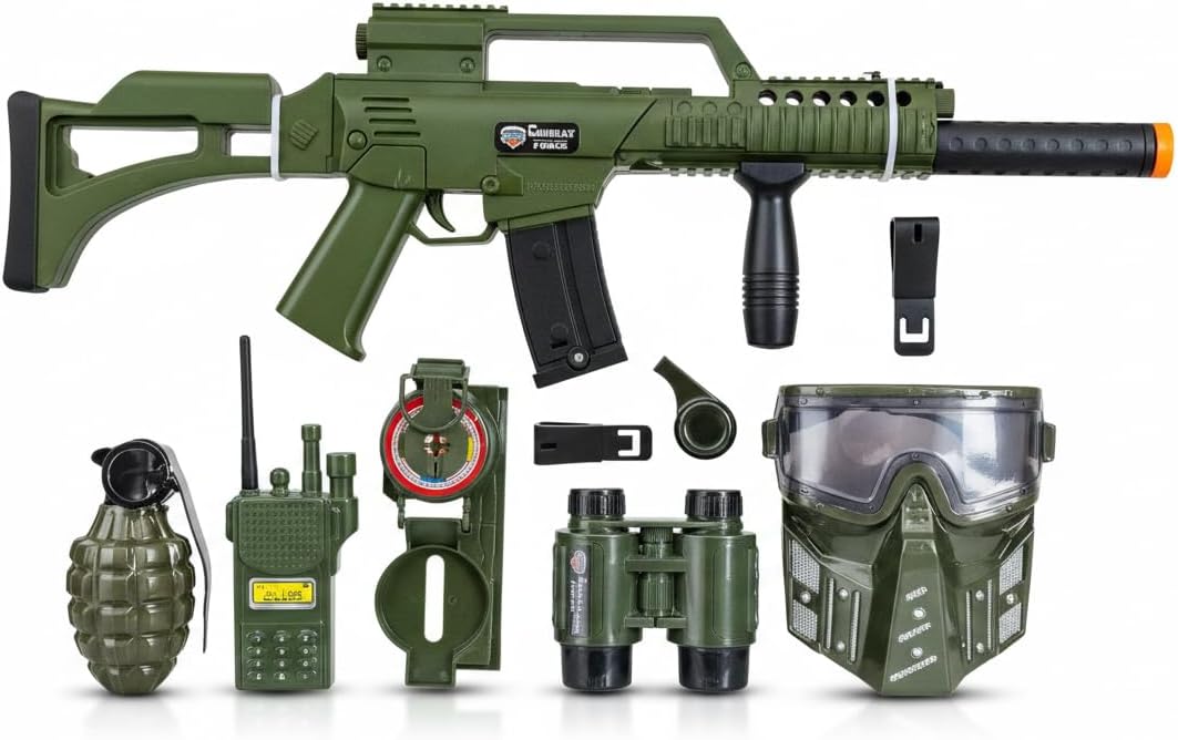 Kids Tactical Toy Rifle Set with Sound Effects & Combat Gear